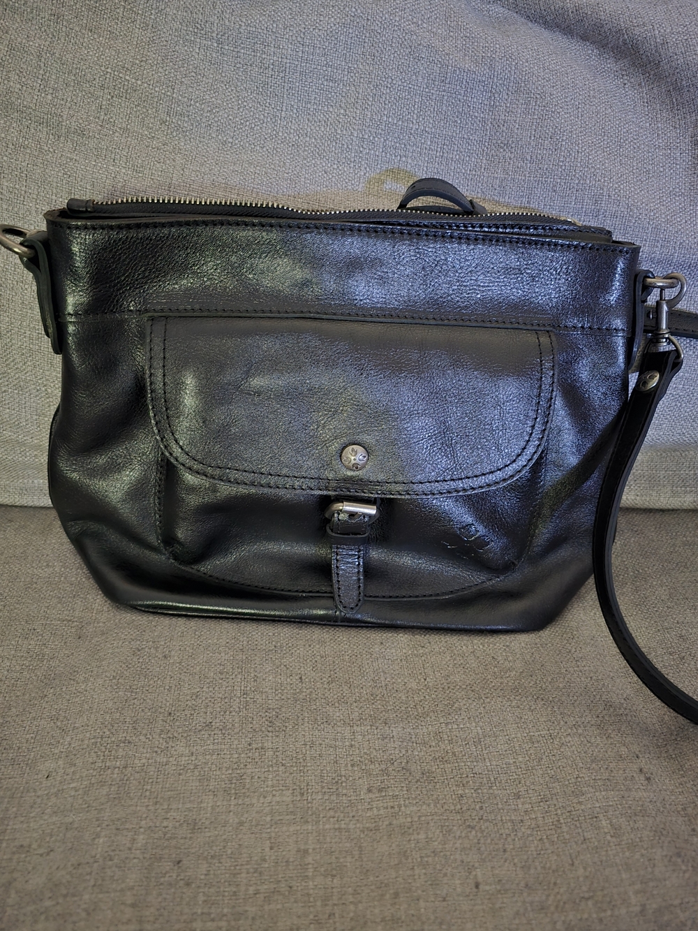 Patricia Nash Black Leather Crossbody Bag